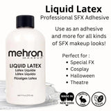 Mehron Makeup Liquid Latex | SFX Makeup | Halloween Latex Makeup | Latex Glue for Skin | Prosthetic Glue 9 fl oz (266 ml) (Clear Flesh) Clear 9 Fl Oz (Pack of 1)